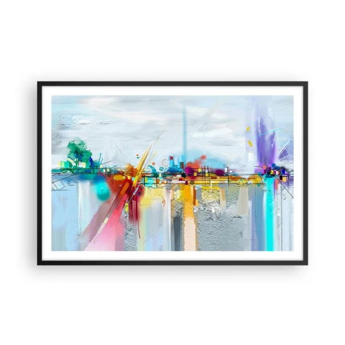 Plakat i sort ramme - Glædens bro over livets flod - 91x61 cm