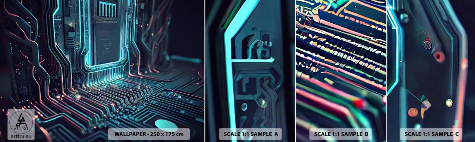 Fototapet Prøve Standard Eco - Jeg tror... - Teknologi, Computer, Processor - 100x30 cm