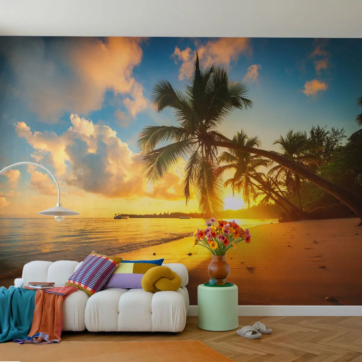 Fototapet Premium Canvas - Caribisk drøm - Landskab, Kokospalme, Hav - 200x140 cm