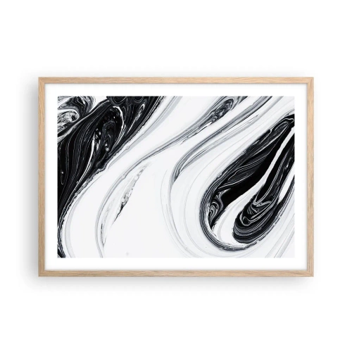Plakat i ramme af lyst egetræ - Kombination af modsætninger - 70x50 cm
