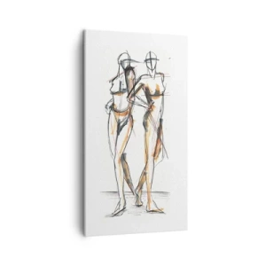 Lærredstryk - Billede på lærred - En undersøgelse af charme - 45x80 cm