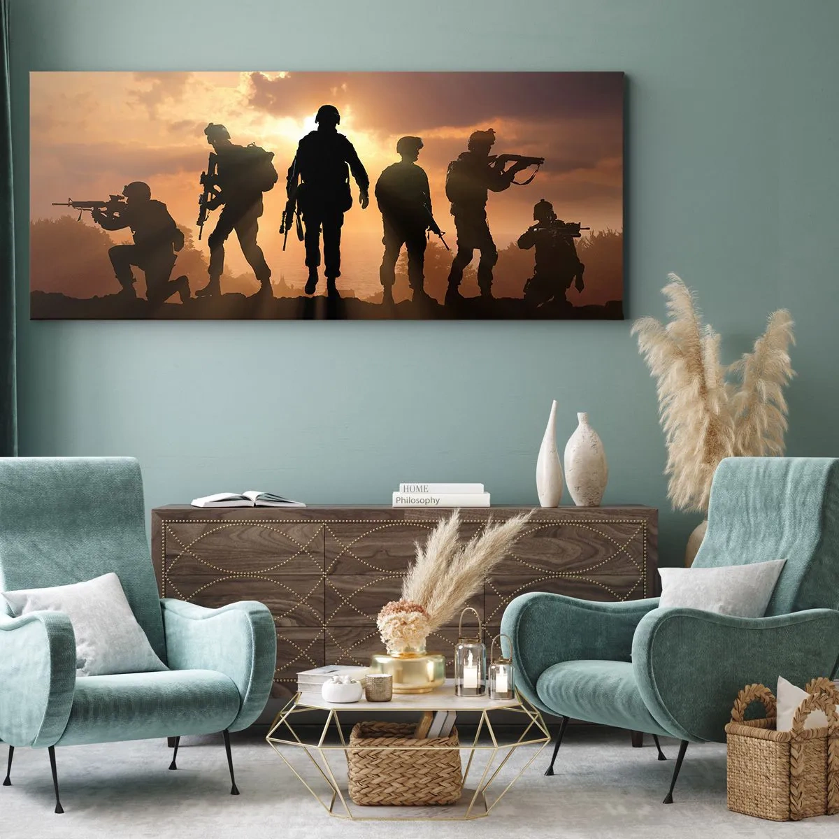 Lærredstryk - Billede på lærred - Brothers in arms - 90x30 cm