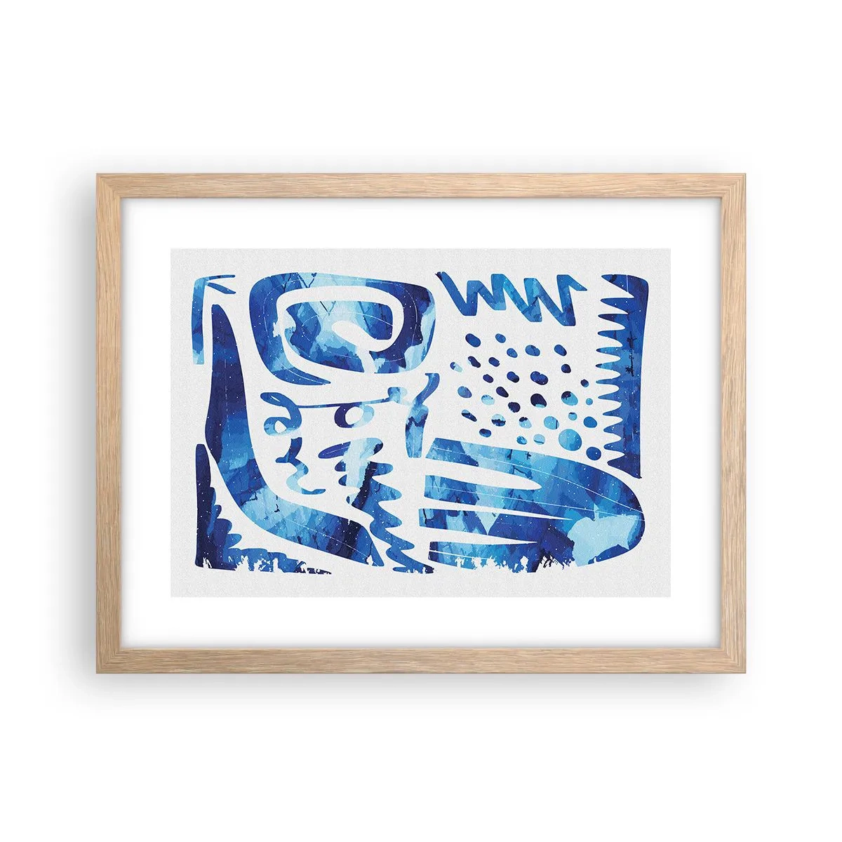 Plakat i ramme af lyst egetræ - Tilbage til rødderne - 40x30 cm