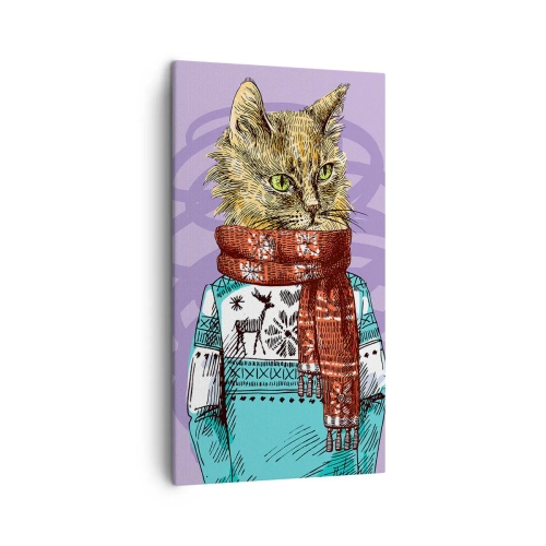 Lærredstryk - Billede på lærred - En kat ikke kun i sko - 45x80 cm