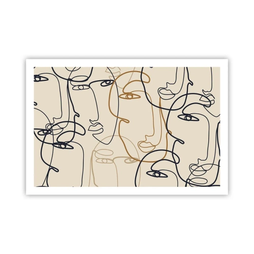 Plakat - Portræt ganget med hinanden - 91x61 cm