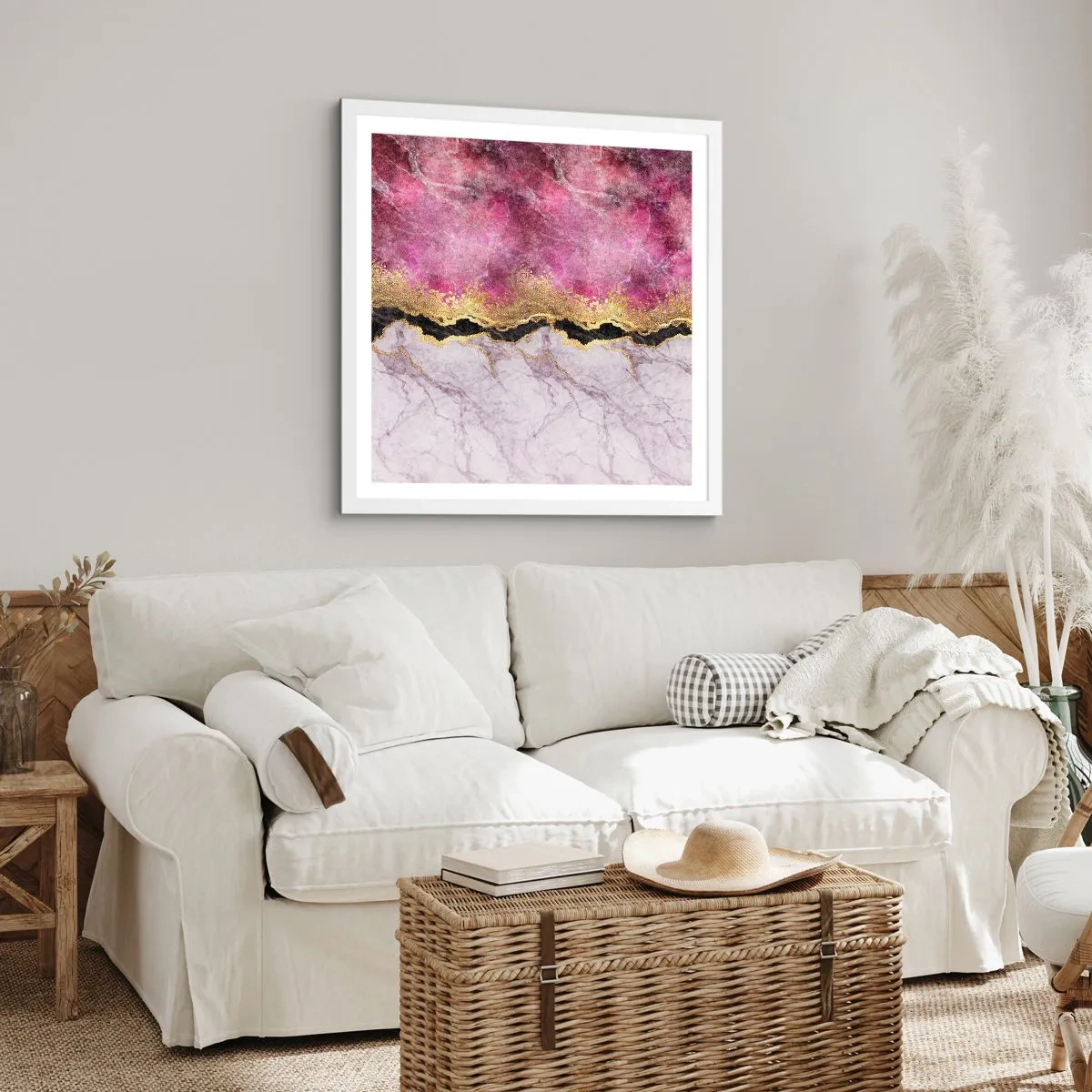 Plakat i hvid ramme - På grænsen - 60x60 cm