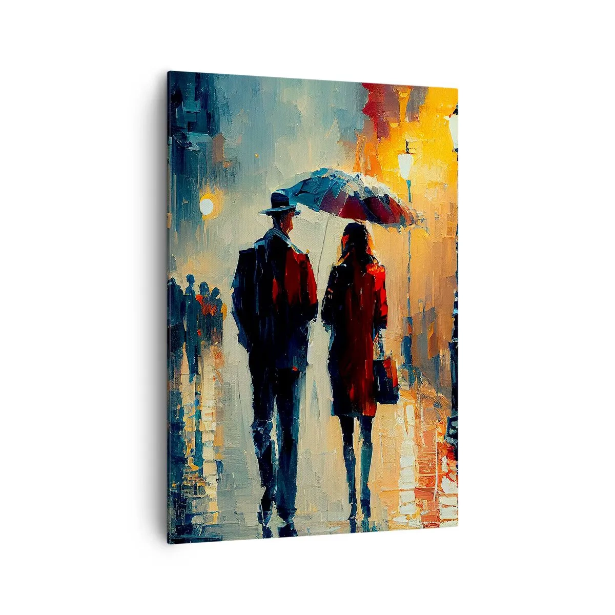 Lærredstryk - Billede på lærred - Urban kærlighedshistorie - 70x100 cm