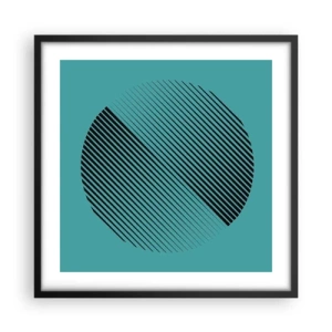 Plakat i sort ramme - Cirklen - en geometrisk variation - 50x50 cm