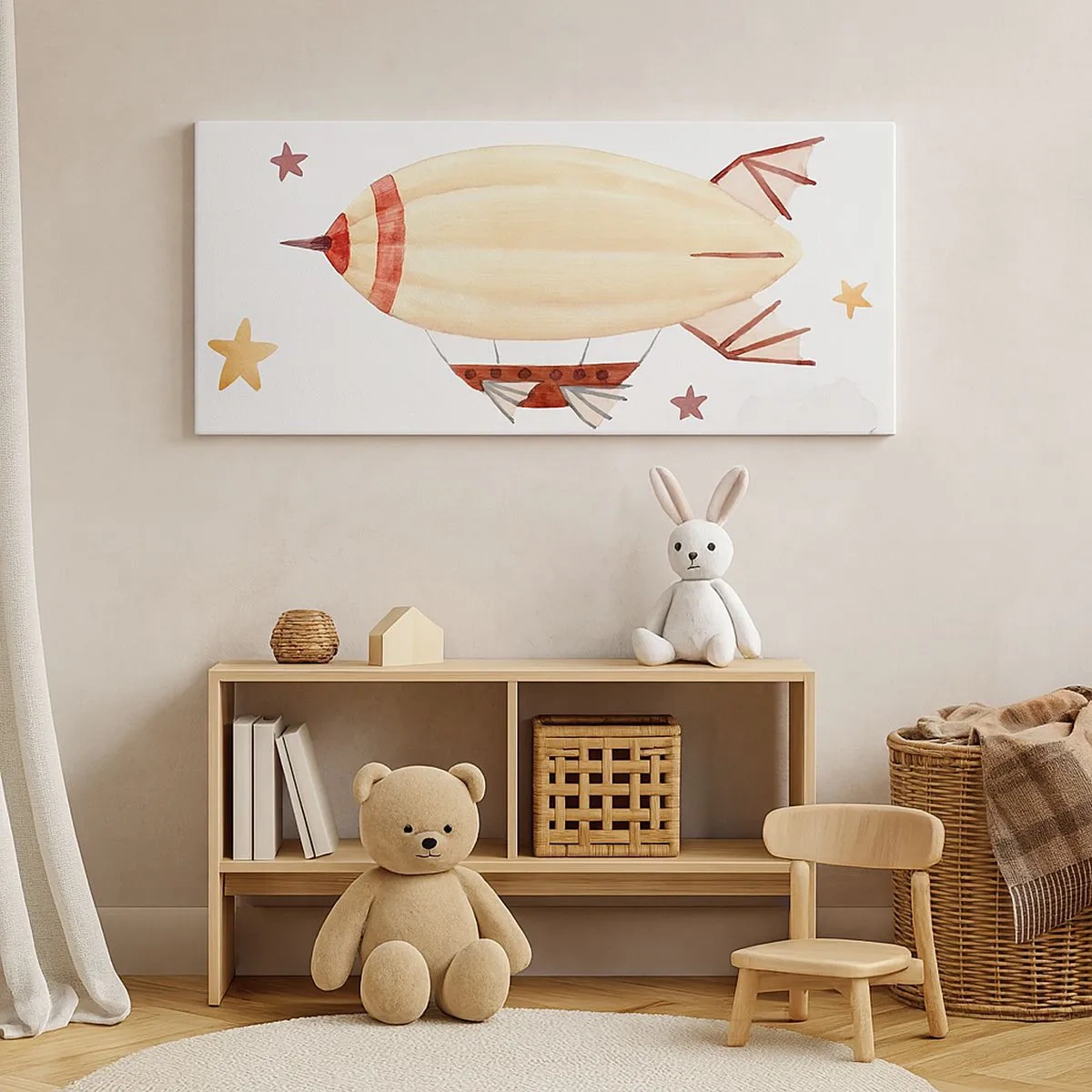 Lærredstryk - Billede på lærred - Et luftskib - 100x40 cm