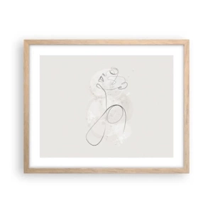 Plakat i ramme af lyst egetræ - Spiralen af skønhed - 50x40 cm