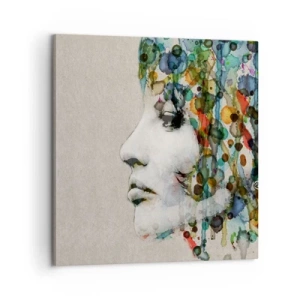 Lærredstryk - Billede på lærred - Hun kom ud af den grå - 60x60 cm