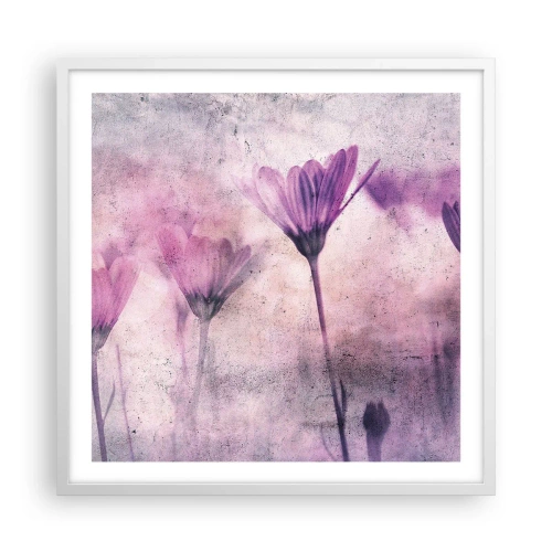 Plakat i hvid ramme - En drøm af blomster - 60x60 cm