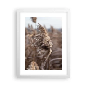 Plakat i hvid ramme - Tid til at flyve væk med vinden - 30x40 cm