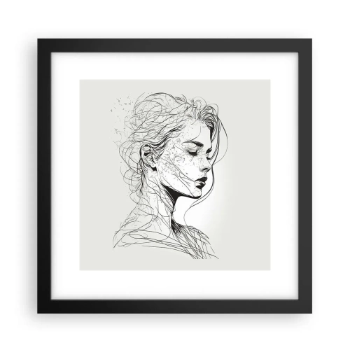 Plakat i sort ramme - Portræt i drømmeri - 30x30 cm
