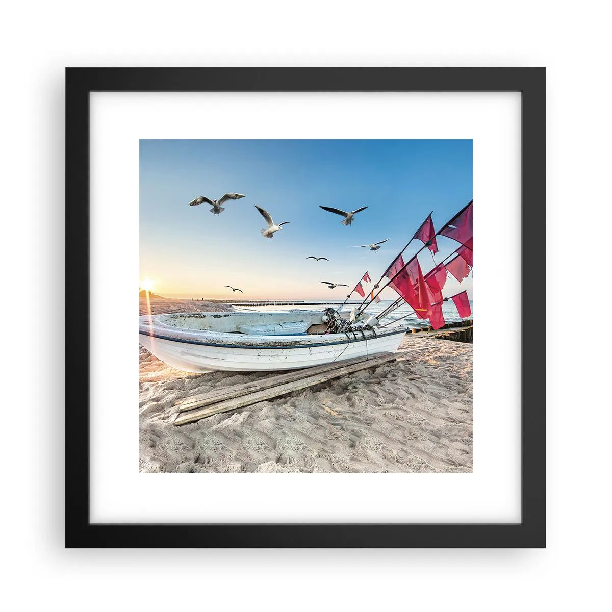 Plakat i sort ramme - Et velfortjent hvil - 30x30 cm