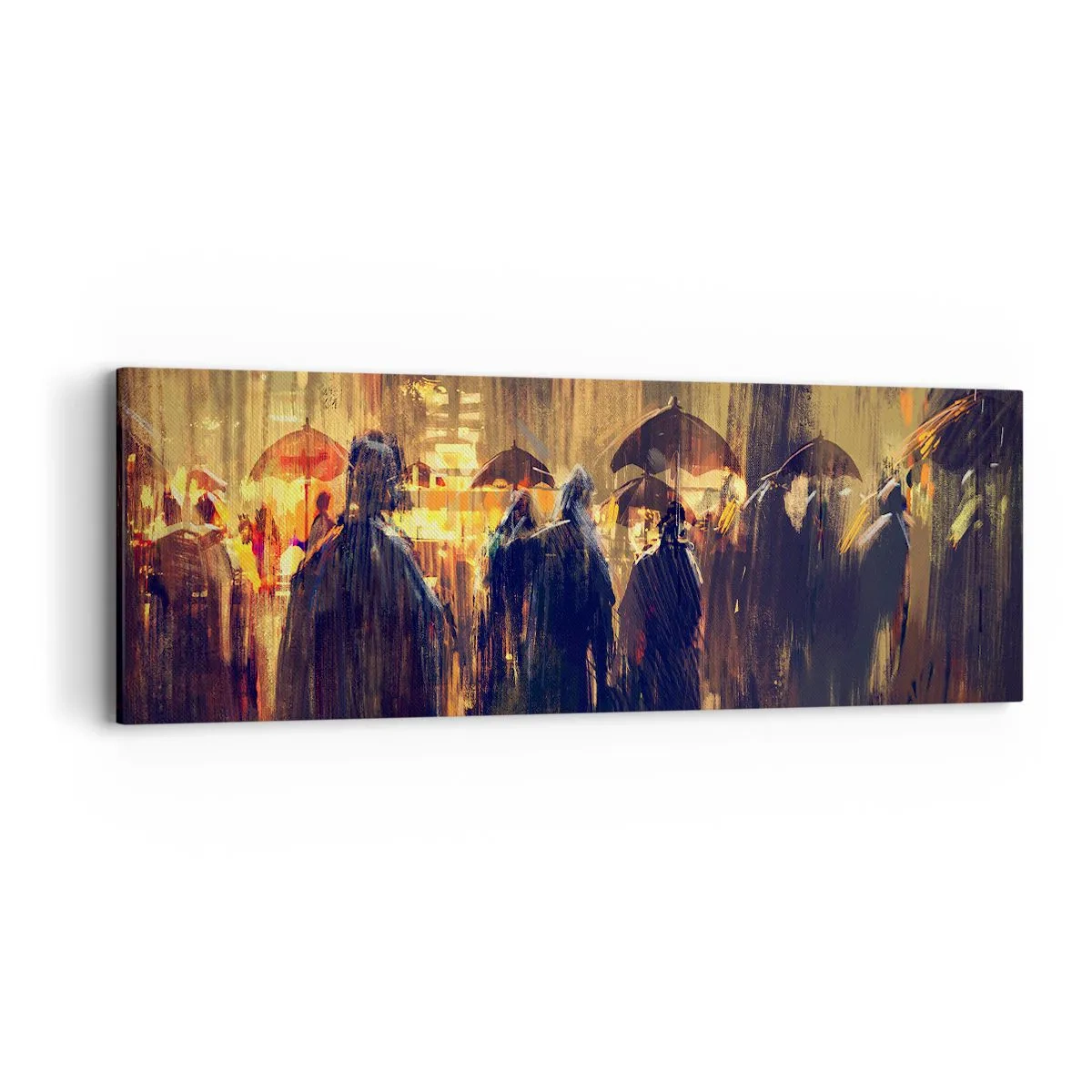 Lærredstryk - Billede på lærred - Tilhængere af regnen - 90x30 cm