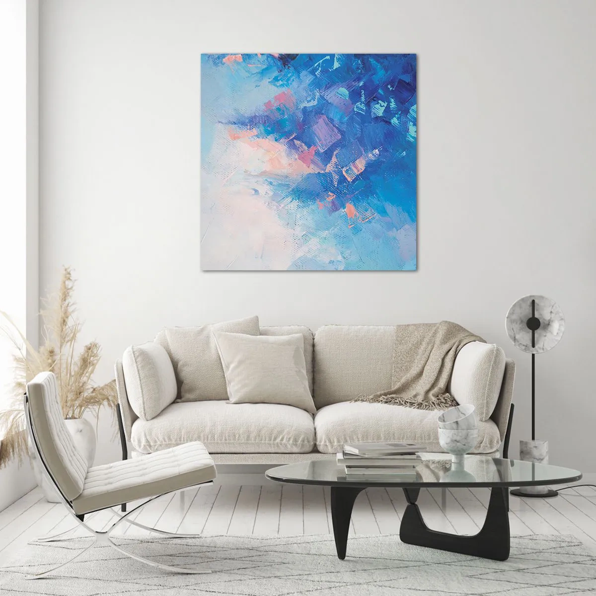 Billede på glas - Vinter abstraktion - 30x30 cm