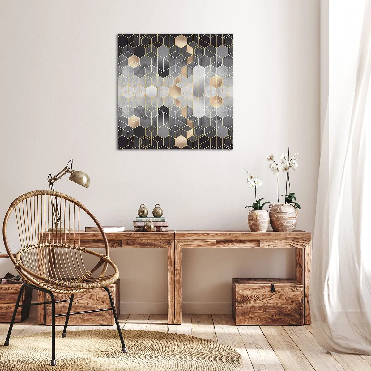 Lærredstryk - Billede på lærred - Sammensætning af diamanter - 70x70 cm