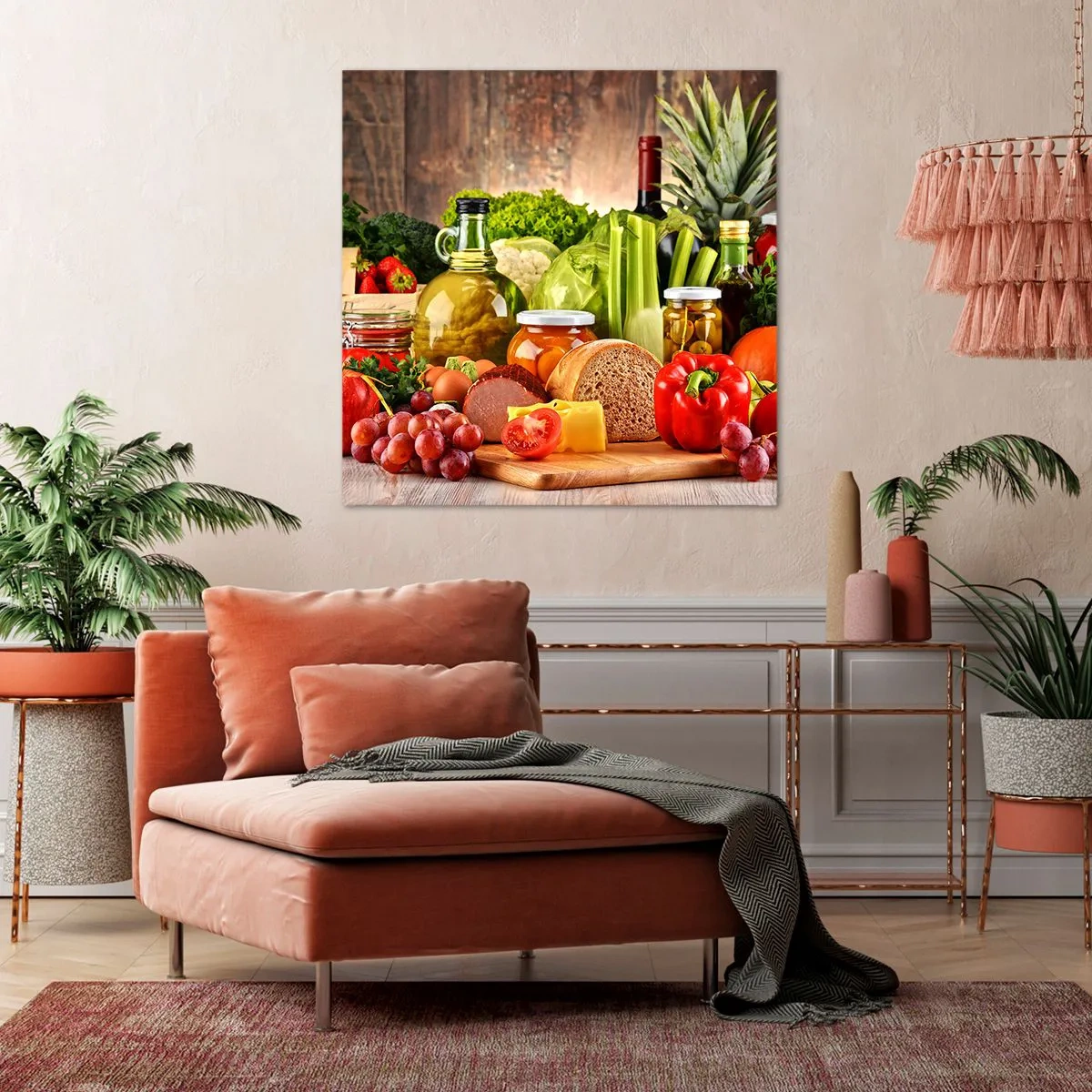 Lærredstryk - Billede på lærred - Røget, ristet, marineret - 70x70 cm