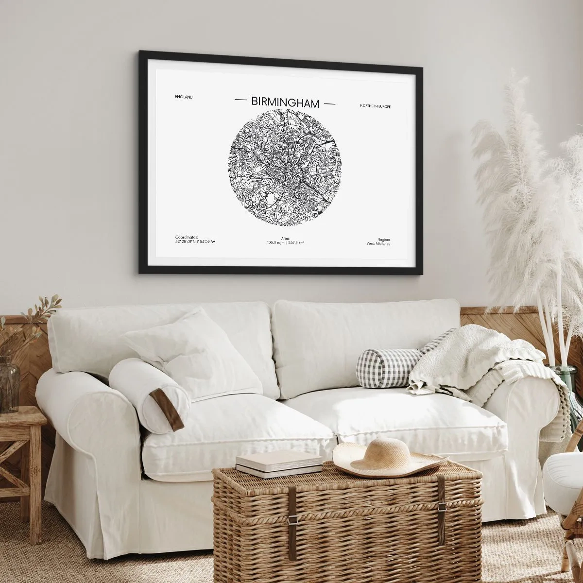 Plakat i sort ramme - Birminghams anatomi - 100x70 cm