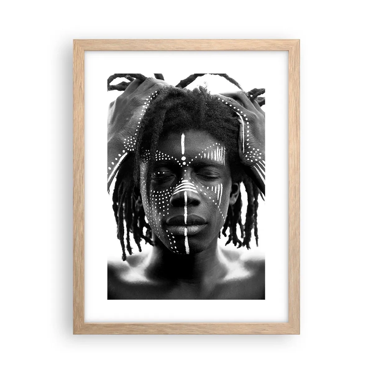 Plakat i ramme af lyst egetræ - Hvor er du? - 30x40 cm