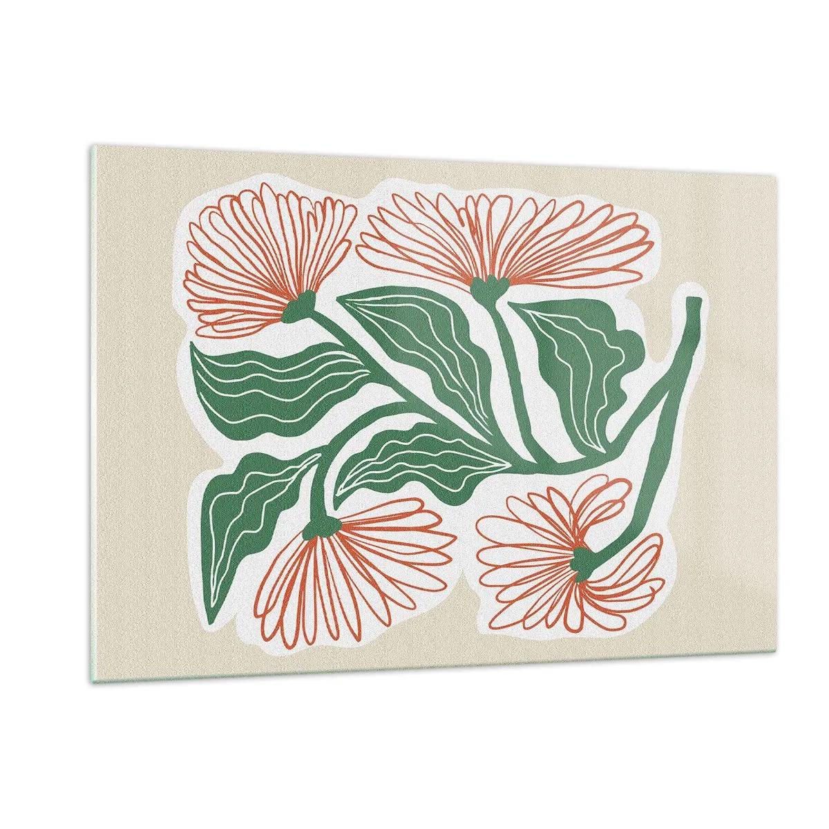 Billede på glas - Folkeligt og moderne - 120x80 cm