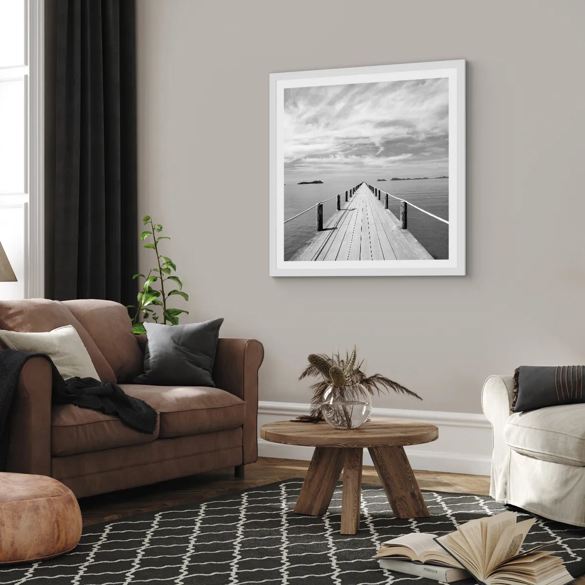 Plakat i hvid ramme - Eller måske en rejse... - 50x50 cm