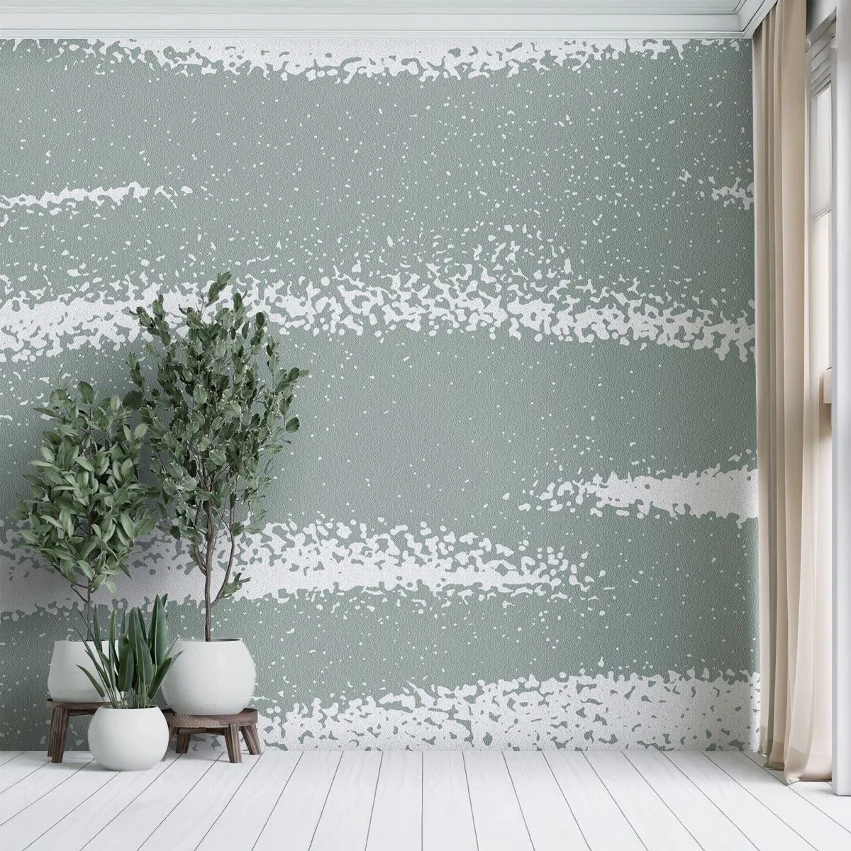 Fototapet Selvklæbende Deluxe Sticker - Abstraktion i vinterstemning - Abstraktion, Lyse, Minimalisme - 300x210 cm