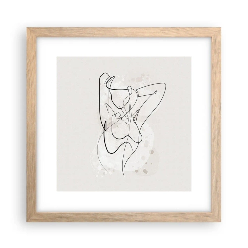 Plakat i ramme af lyst egetræ - Forførelsens kunst - 30x30 cm