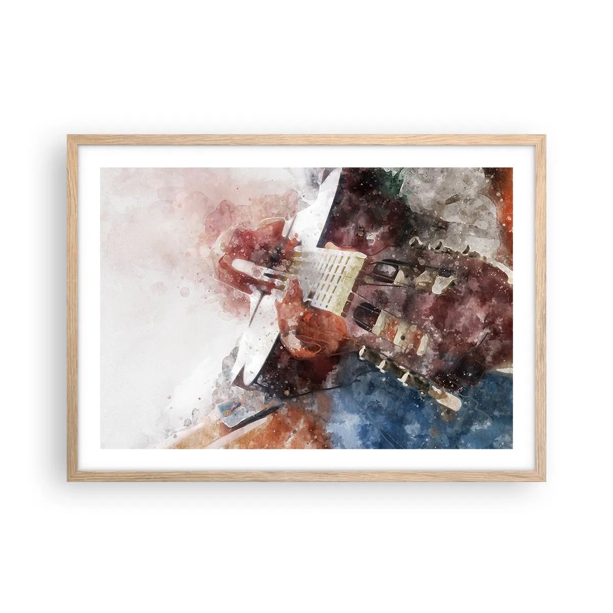 Plakat i ramme af lyst egetræ - Og hvad synes du? - 70x50 cm