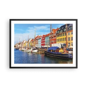 Plakat i sort ramme - Glædelig kaj - 70x50 cm