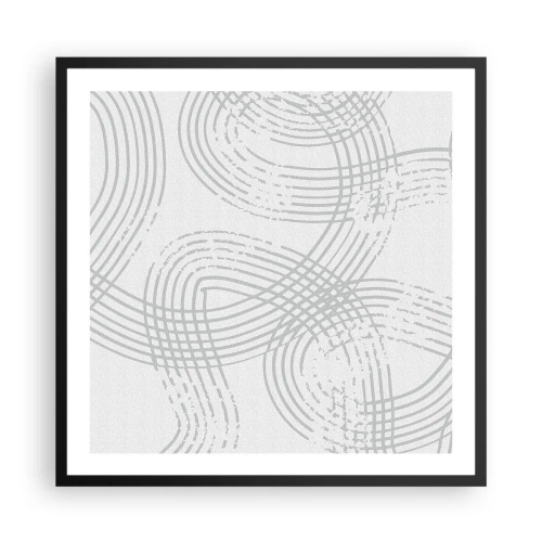 Plakat i sort ramme - Der er ingen lige vej - 60x60 cm