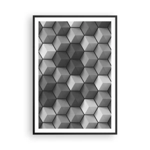 Plakat i sort ramme - Kubistisk puslespil - 70x100 cm