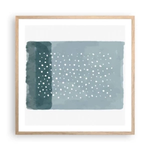 Plakat i ramme af lyst egetræ - Dyrket i blåt - 60x60 cm