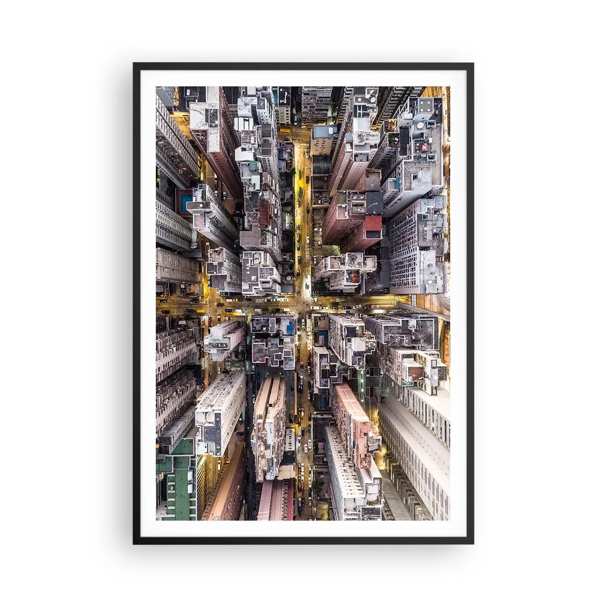 Plakat i sort ramme - Hilsner fra Hong Kong - 70x100 cm