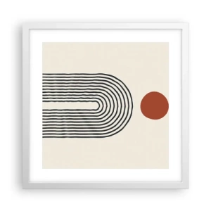 Plakat i hvid ramme - Magnetisme af former og farver - 40x40 cm