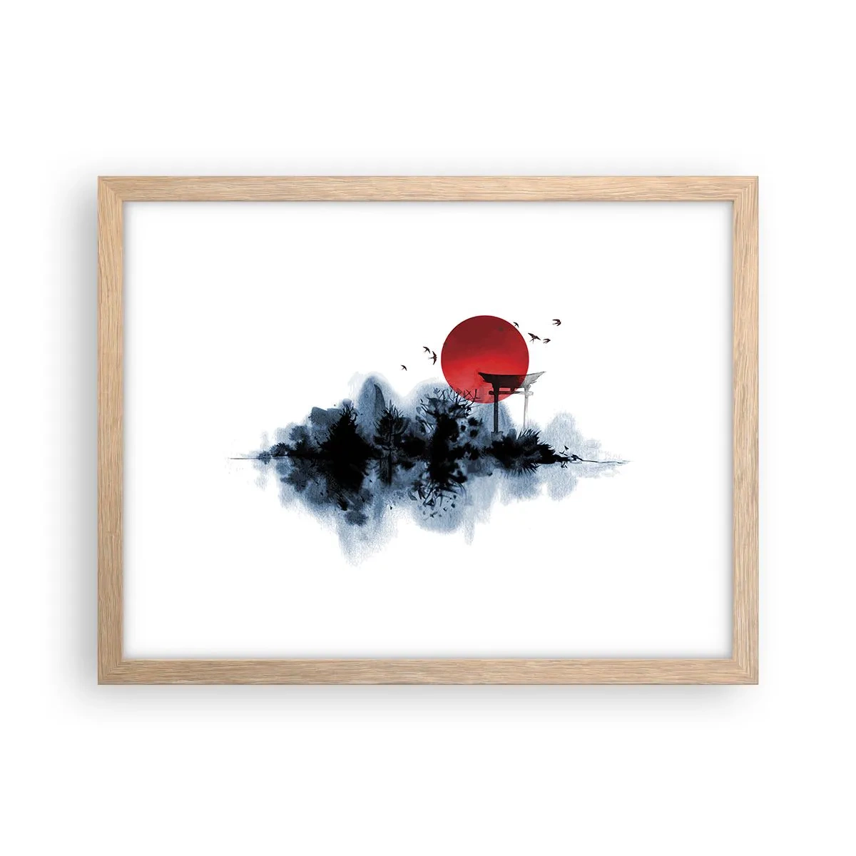 Plakat i ramme af lyst egetræ - Et japansk synspunkt - 40x30 cm