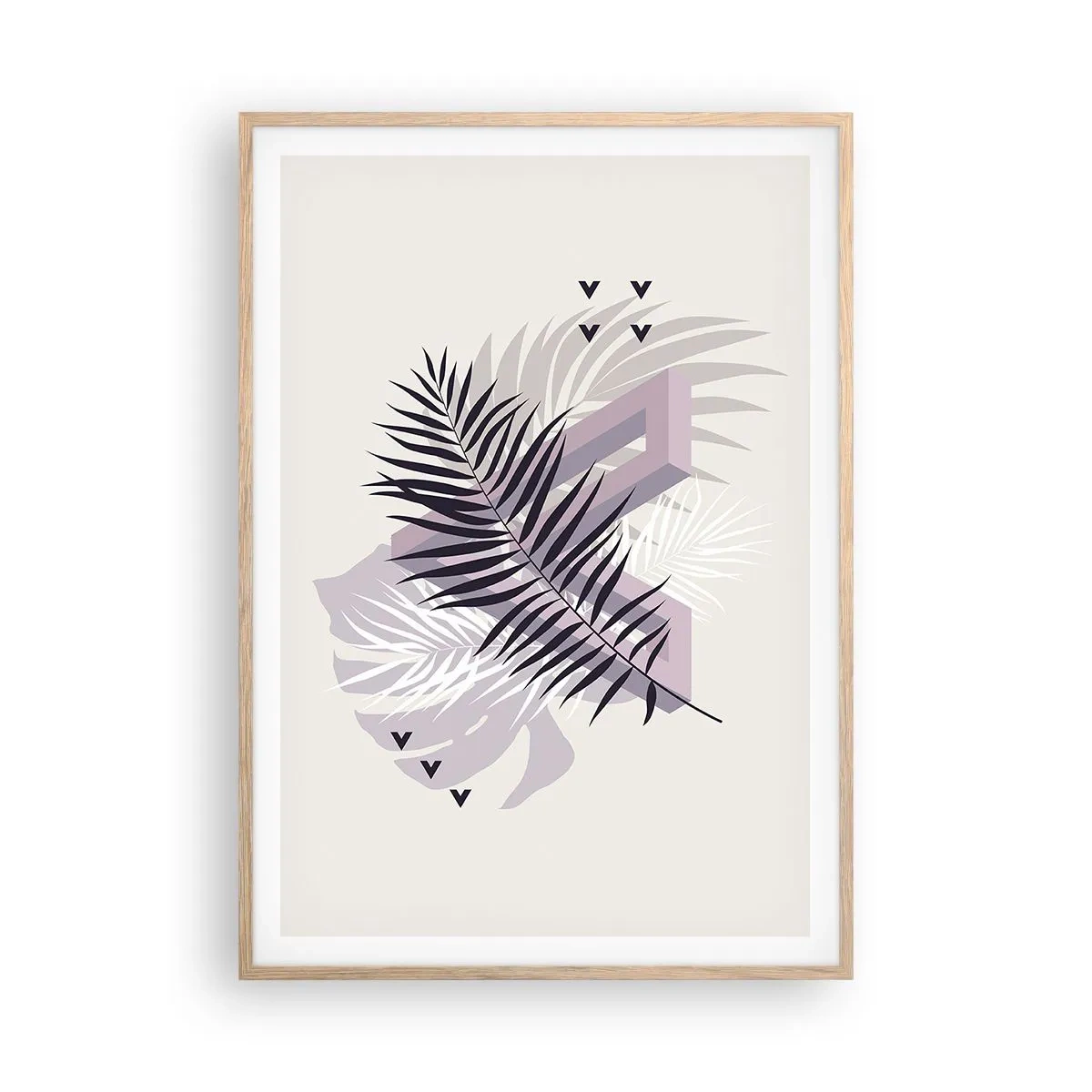 Plakat i ramme af lyst egetræ - Skygge af en skygge - 70x100 cm