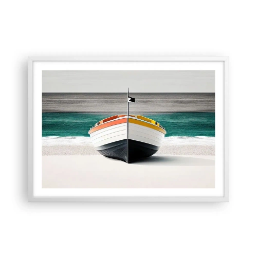 Plakat i hvid ramme - På sin plads - 70x50 cm