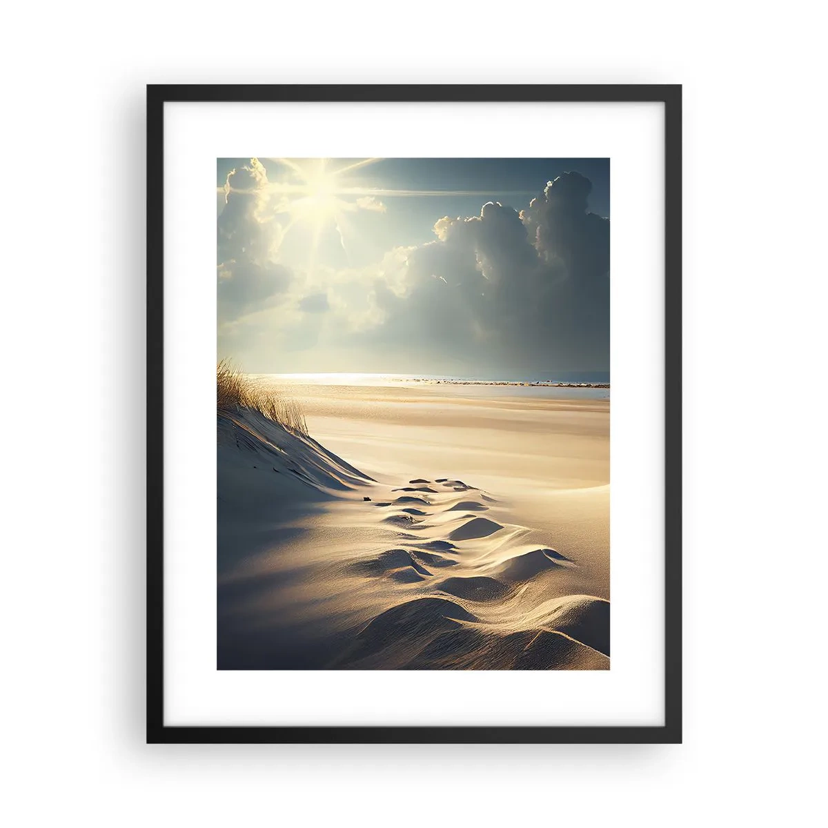 Plakat i sort ramme - Beroligende landskab - 40x50 cm