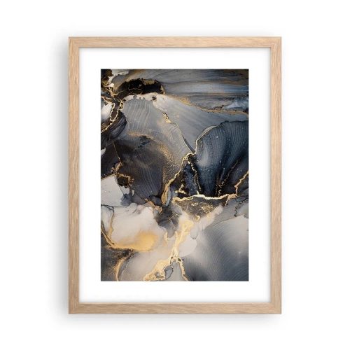 Plakat i ramme af lyst egetræ - Livet af sten - 30x40 cm