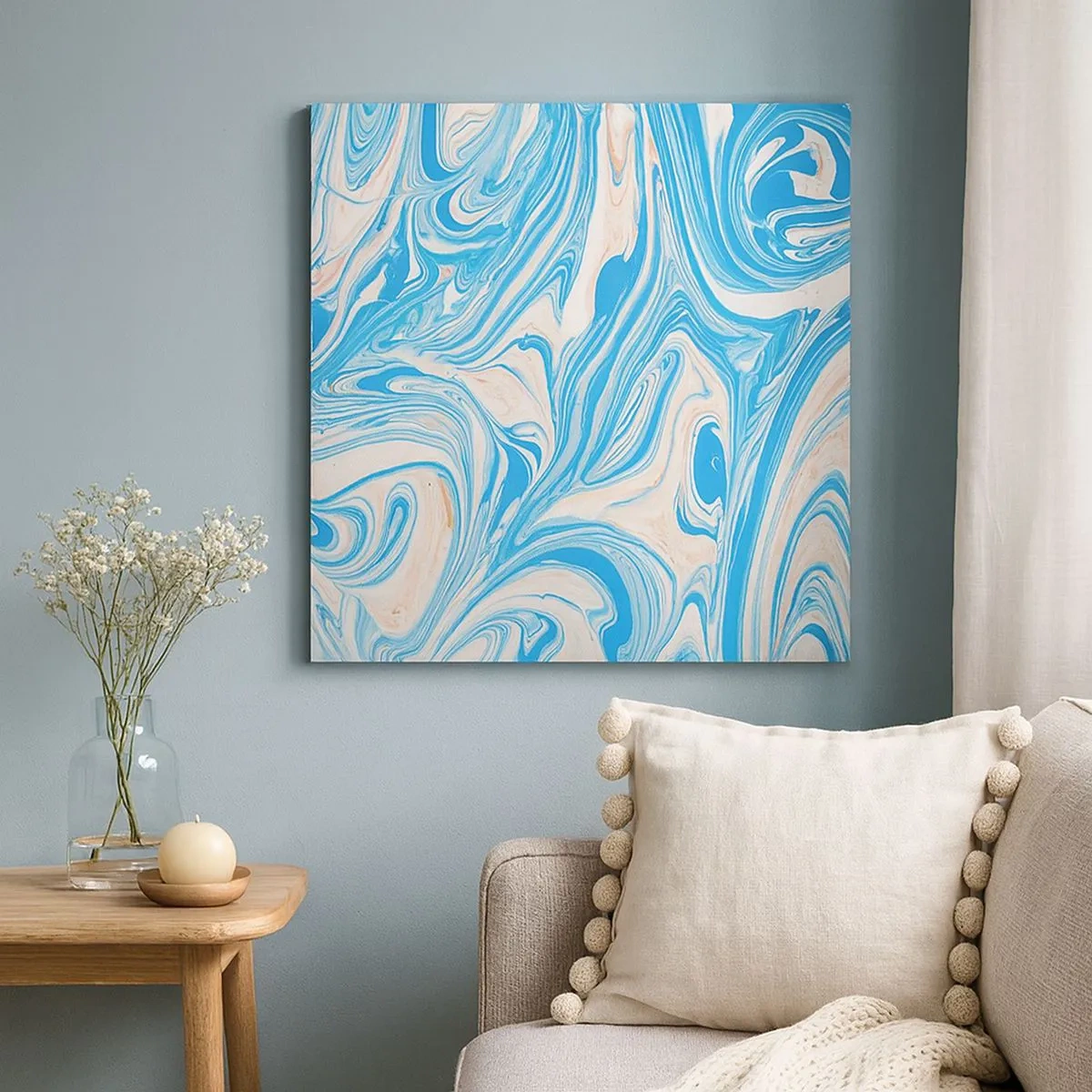 Lærredstryk - Billede på lærred - Marsk i turkis - 30x30 cm