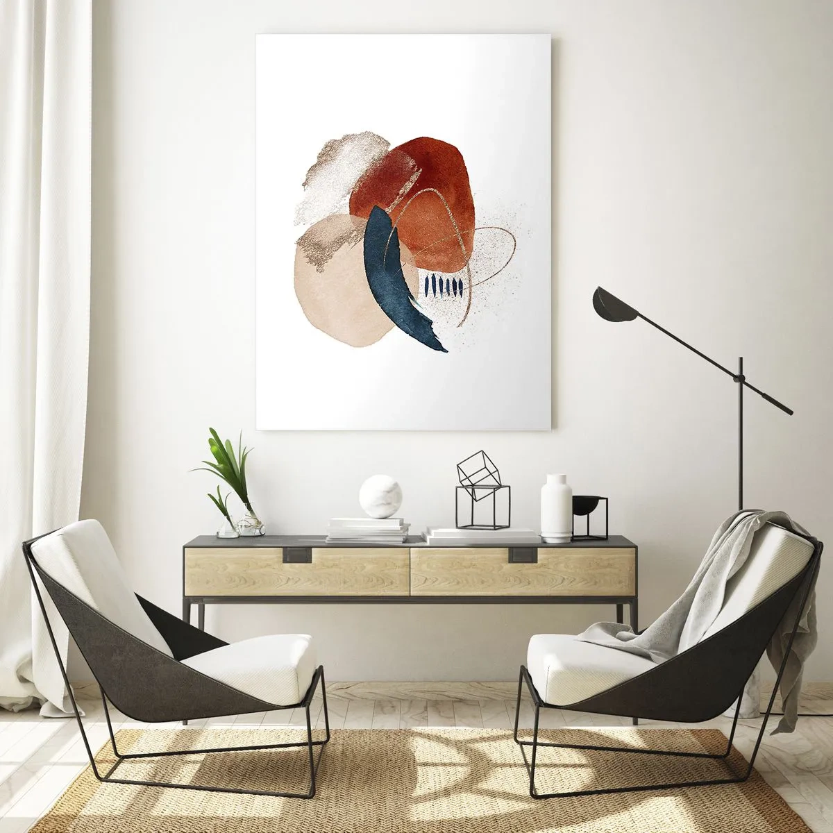 Billede på glas - Oval sammensætning - 50x70 cm