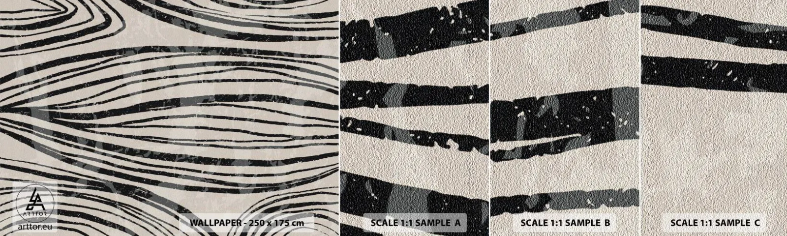 Fototapet Prøve Standard Eco - Et spild af linjer - Abstraktion, Linjer, Moderne - 100x30 cm