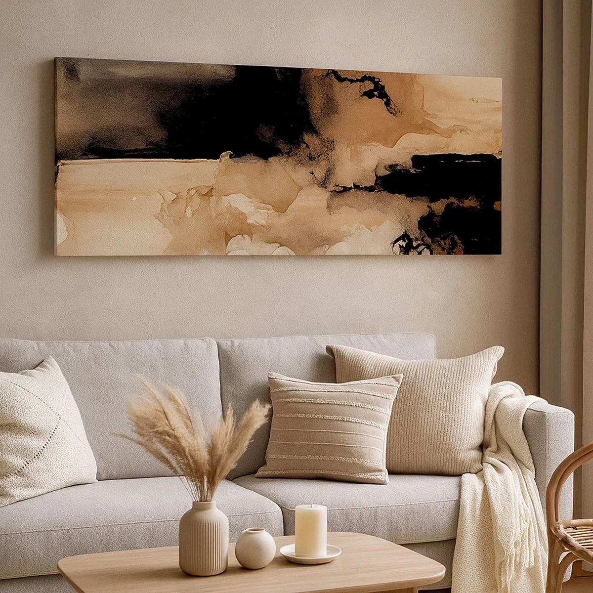 Lærredstryk - Billede på lærred - En spændende abstraktion - 100x40 cm