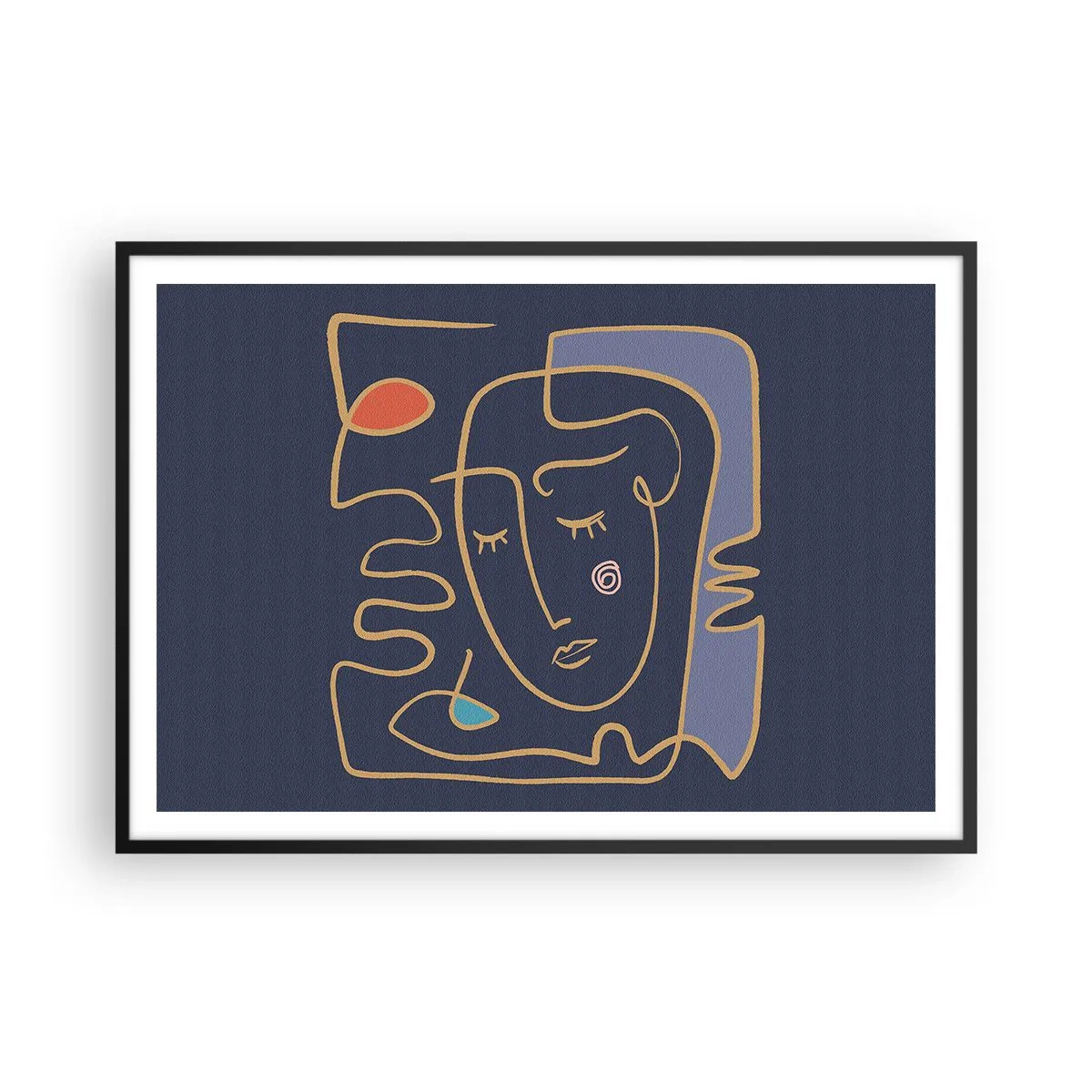 Plakat i sort ramme - I drømmerier - 100x70 cm