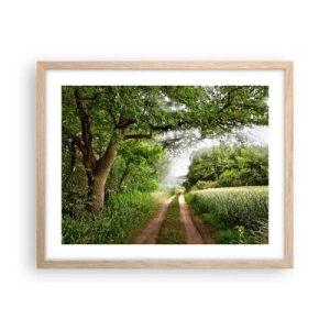 Plakat i ramme af lyst egetræ - Et in Arcadia ego - 50x40 cm