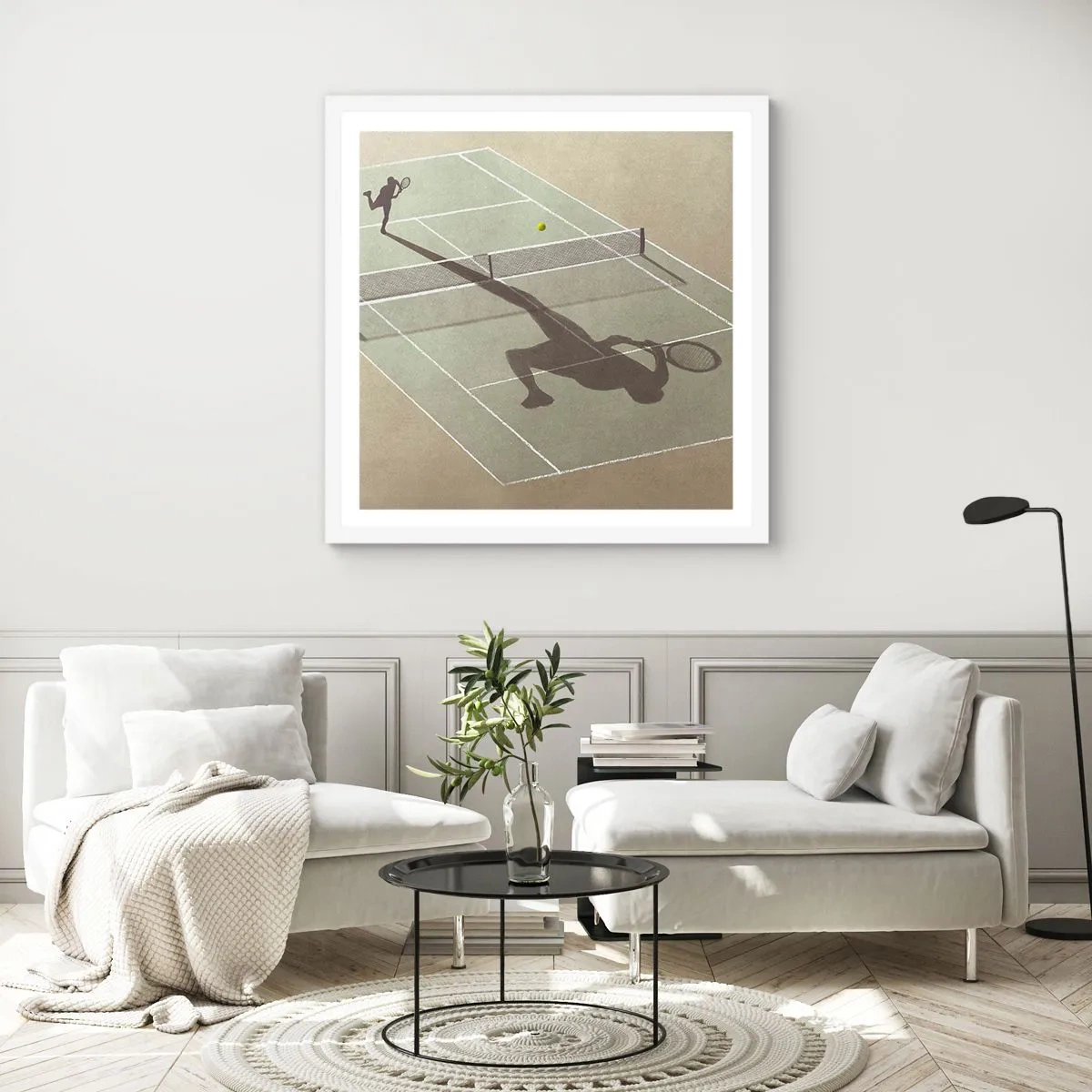 Plakat i hvid ramme - Overvind dig selv - 40x40 cm