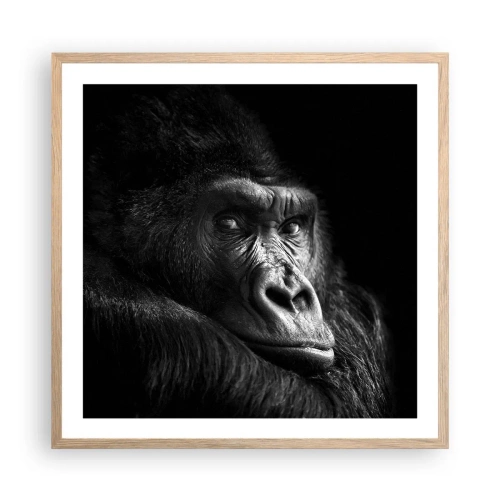 Plakat i ramme af lyst egetræ - Og hvad kigger du på? - 60x60 cm