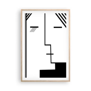 Plakat i ramme af lyst egetræ - Bare et kys - 61x91 cm